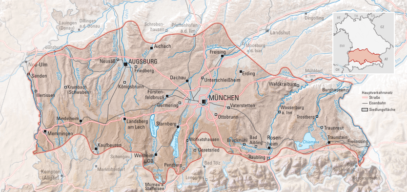 Klimaregion Südbayerisches Hügelland.