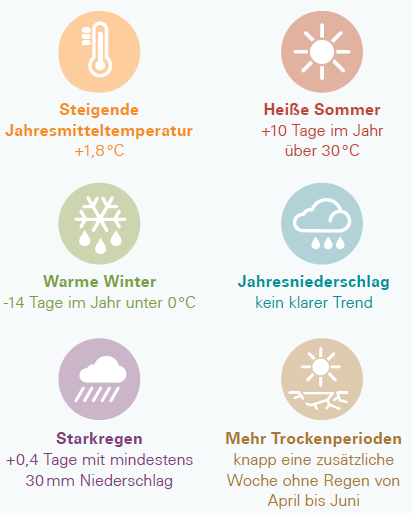 Trend von 1951–2019 in der Klimaregion Main.